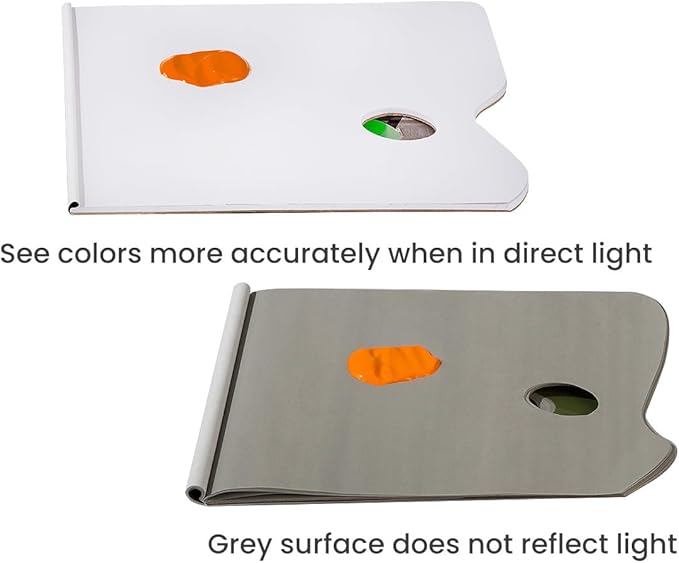 SoHo Urban Artist Disposable Paper Palettes - Grey-Toned 40-Sheet Paper Palette for Plein Air, Painting, Traveling, & More! - [Rectangle - 9x12]