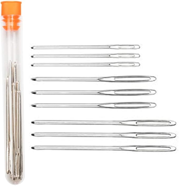 Hekisn Large-Eye Blunt Needles, Stainless Steel Yarn Knitting Needles, Sewing Needles, Crafting Knitting Weaving Stringing Needles,Perfect for Finishing Off Crochet Projects (9 Pieces)