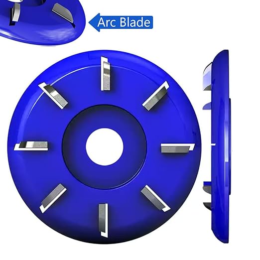 Wood Turbo Carving Disc 8 Teeth for Angle Grinder 4 or 4 1/2" with 5/8" Arbor Upgraded, DIY Wood Carving Tools Cutting Wheel for Fast Shaping(8 Arc Blade)