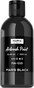 Nicpro Black Large Airbrush Paint (8.45 oz, 250 ml) Ready to Spray Opaque Water-Based Acrylic Air Brush Paints for Model, Wood, Canvas, Metal, Plastic, Leather, for Beginners & Artists