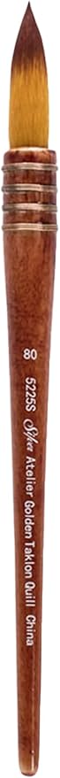 Silver Brush Limited 5225S-80 Silver Atelier Golden Taklon Quill Round Brush, Size 80, Short Handle