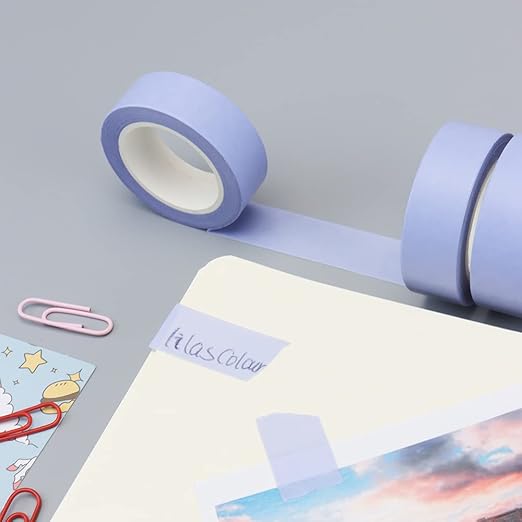 NatSumeBasics Pastel Washi Tape Solid Light Purple Washi Tapes 2 Pcs 32 Ft. Decorative Masking Tape Self-Adhesive Craft Tapes for Packaging Decor Scrapbooks DIY Gift (Light Purple)