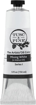 Tusc & Pine Artist Oil Paint - Mixing White, 150 ml, Non-Yellowing, Rich & Creamy Consistency, Maximum Pigment Load, Small Batch Milled Oil Paints Made in the USA for Professional Artists