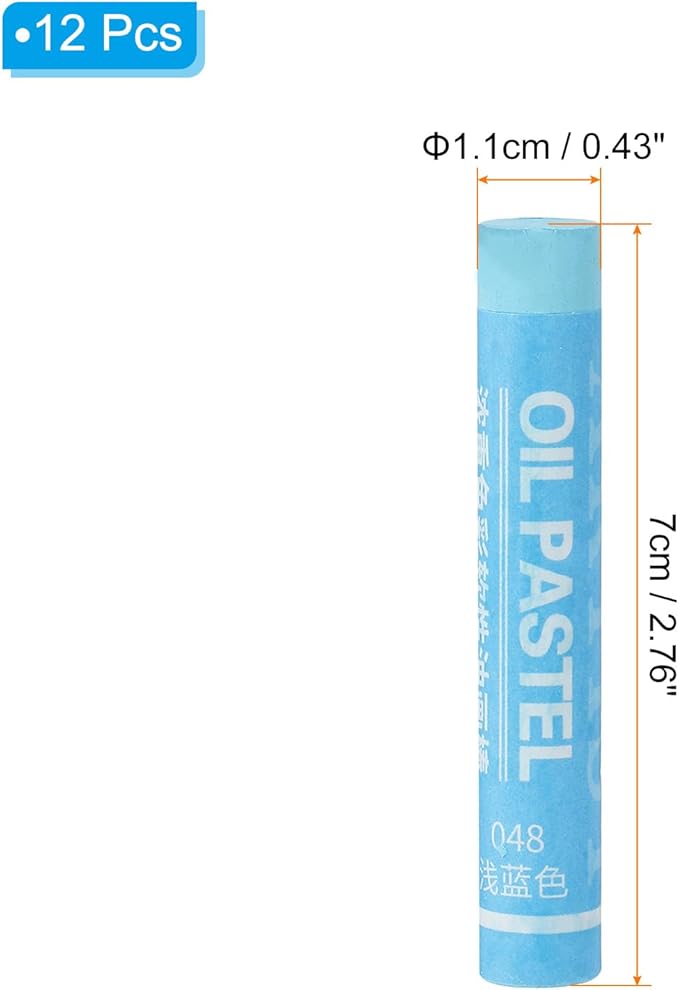 PATIKIL Light Blue Oil Pastels, 12Pcs Soft Oil Crayons Creamy Pastels Stick Art Supplies for Art Painting Drawing Blending Graffiti for Artists Beginners