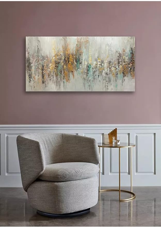 V-inspire Aer,Abstract Hand-Drawn Canvas Wall Art, 30x60 Inches, Wood Frame Home Decor Painting