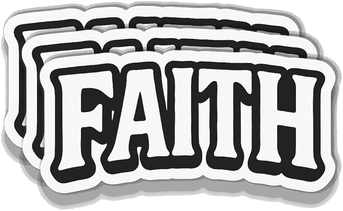 (3pcs) Faith Sticker – Inspirational Word Decal for Laptop, Water Bottle, Notebook, Scrapbook – Motivational Vinyl Sticker, Christian Gift, Positive Decor