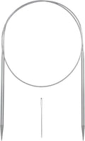 Aolfior Stainless Steel Circular Knitting Needles Size 9 16 Inch 5.5 mm Set Round Metal (Silver, 16 inch-9-(5.5mm)) Suitable for Beginners and Experienced Knitters Alike.