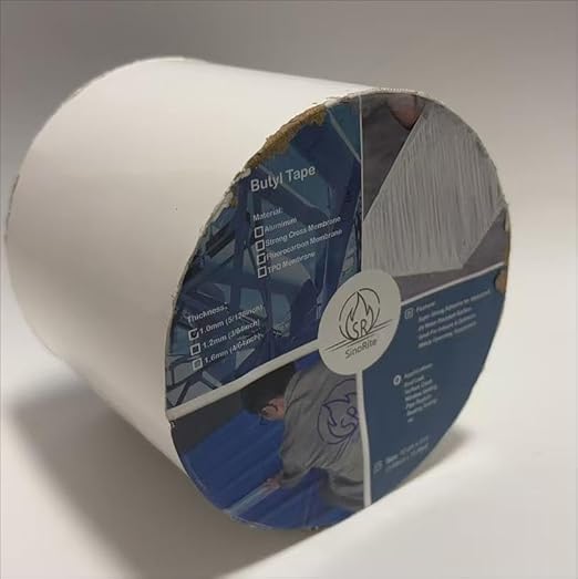 Vaste Outdoor Waterproof TPO Butyl Tape, 3.94inch x 16.4feet x 4/64inch (10cm x 5m x 1.6mm), RV/Marine Sealant Tape, Roofing Sheet Repair, Boat Sealing, Weatherproof and Durable, UV-Resistant