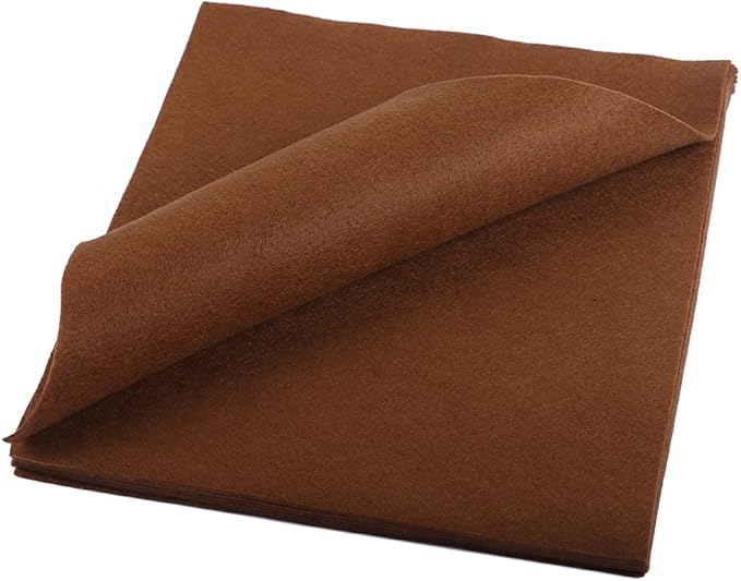 YYCRAFT Soft Felt Sheets 6 X 6 Inch Felt Fabric Squares Patchwork Sewing DIY Craft 1.6mm Thick - 40 Pcs,Brown