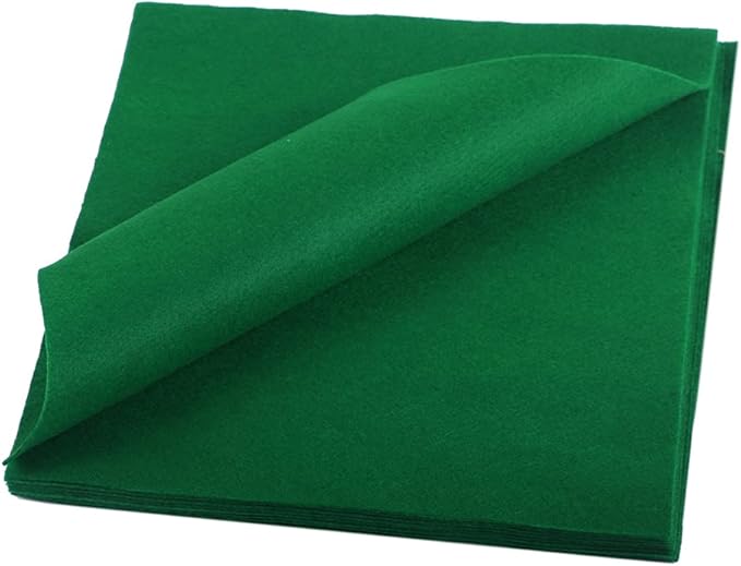 YYCRAFT Soft Felt Sheets 6 X 6 Inch Felt Fabric Squares Patchwork Sewing DIY Craft 1.6mm Thick - 40 Pcs,Emerald Green