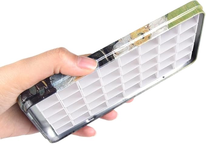 Portable Watercolor Tins Paint Palette with 40Pcs Empty Half Pans and Magnetic Squares, Small Travel Metal Paint Box with Acrylics Painting Art Drawing.Green Rose
