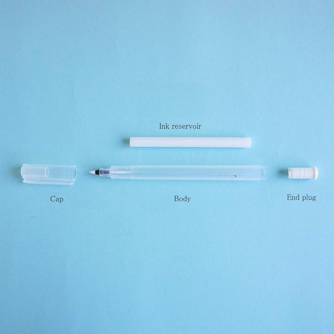 Kuretake Karappo Pen, Fine tip 5pcs Set, Empty refillable Ink Pen, for Lettering, Calligraphy, Illustration, Drawing, Made in Japan