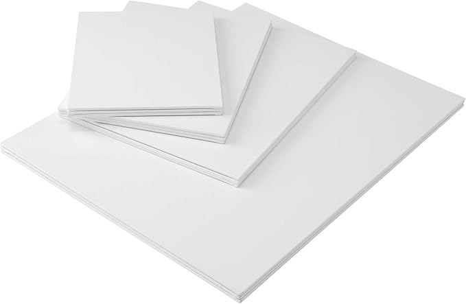 Portrait-Smooth Artist Canvas Panels- Assorted Popular Sizes Set of 12- Professional Quality 100% Cotton Canvas Panels for Painting- Ideal Painting Canvas Panels for Acrylics & Oils