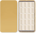 Portable Watercolor Paint Palette with Tins, Lightweight Empty Full Pans with Magnetic Squares, Metal Paint Tray Palettes for Travel, Acrylics Painting and Art, 20Full Pans,Gold