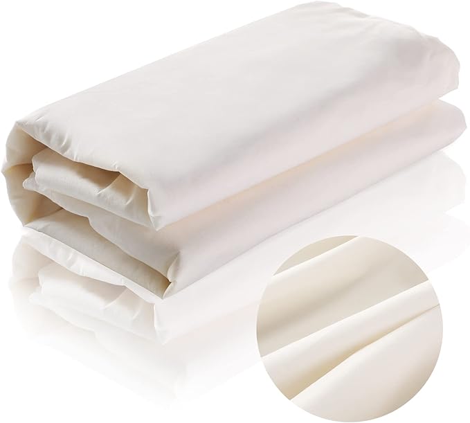 VitalCozy 63'' x 15 yd Unbleached Cotton Muslin Fabric Textile Wide Polyester Cotton Linen Material Embroidery Muslin Quilting Fabric by Yard for Sewing Apparel Painting(Beige)