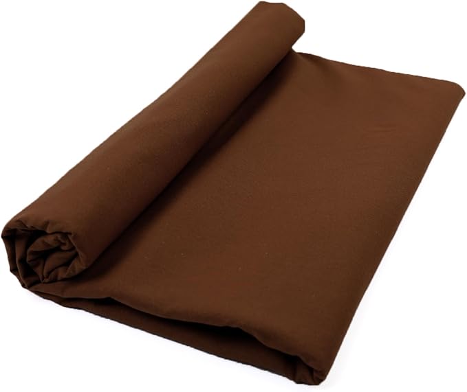 Cotton Fabric Natural Cotton Poplin Fabric by The Yard 100% Cotton, 59 Inches Wide Soft Embroidery Fabric Material for Quilting, Sewing, Crafts, Binding, Backing and Lining (Brown, 5 Yard)