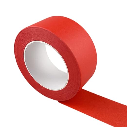 2 Inch Red Wide Masking Tape, Red Painters Tape for Home, Office, School Stationery, DIY Art, Crafts, Labeling (2 Inch X 55 Yard)