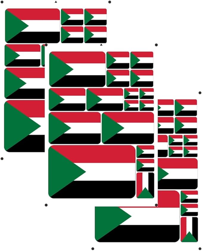 vmcoatdu Sultan Sudan Flag Laser Printing Sticker 3 Pcs Decal in Multiple Sizes Stickers (Green Sultan Sudan)