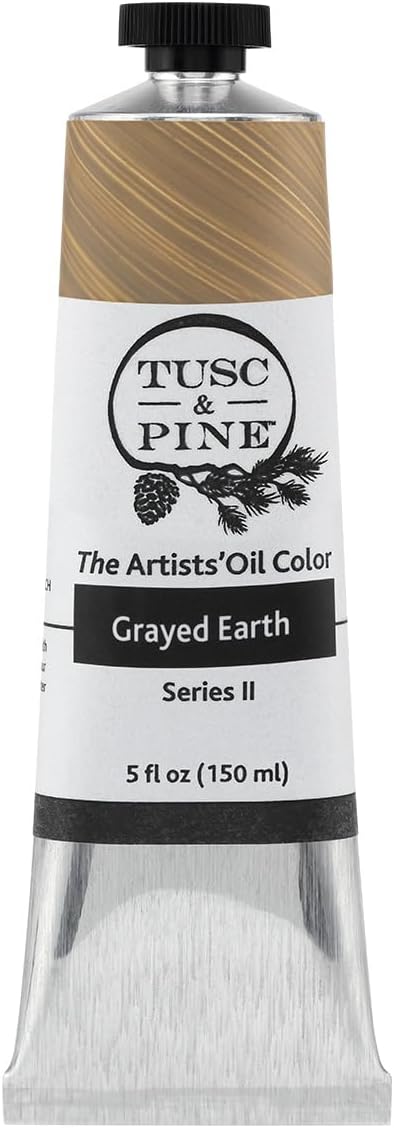 Tusc & Pine Artist Oil Paint - Grayed Earth, 150 ml, Non-Yellowing, Rich & Creamy Consistency, Maximum Pigment Load, Small Batch Milled Oil Paints Made in the USA for Professional Artists