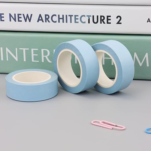 NatSumeBasics Pastel Washi Tape Solid Light Blue Washi Tapes 2 Pcs 32 Ft. Decorative Masking Tape Self-Adhesive Craft Tapes for Packaging Decor Scrapbooks DIY Gift(Light Blue)