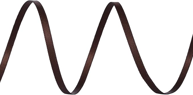 YAMA Brown Double Faced Satin Ribbon 1/8 Inch 100 Yards Brown Satin Ribbon for Gift Wrapping Crafts Hair Bows Wedding Party Decoration