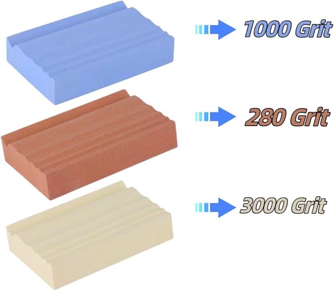 Sharpening Stones for Wood Carving Tools - Whetstones Wood Carvers Sharpener -Gouge Sharpening Stone 280 & 1000 & 3000 Grit
