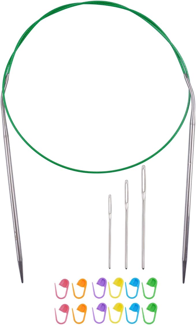 Circular Knitting Needles 32inches/80cm,Size US 4.0(3.5mm) Stainless Steel Round Knitting Needles for Handmade Knitting DIY