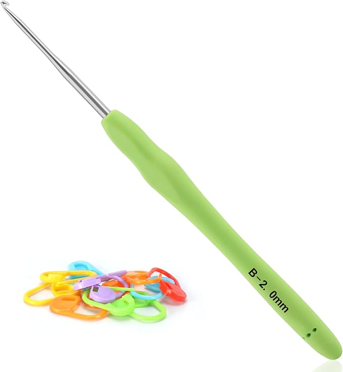 Vodiye Professional Extra Long 2mm Crochet Hooks Set, Ergonomic Handle, for Beginners & Experienced Lovers