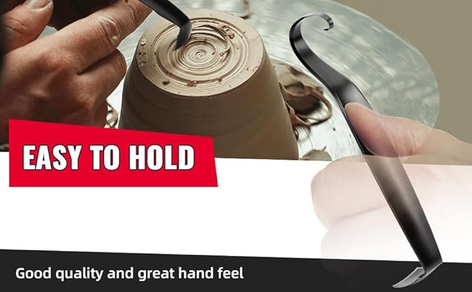 Versatile Pottery Trimming Tools, Sharpened Pottery Tool for Potter, Quality Double Ended Clay Trimming Tool Ceramics 1 Piece Black