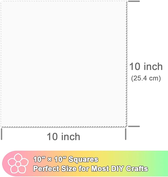 42 Pieces 10″ Pre-Cut White Cotton Fabric Squares