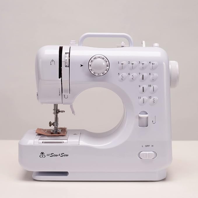 MICHLEY LSS-505+ Desktop 12-Stitch Sewing Machine, White