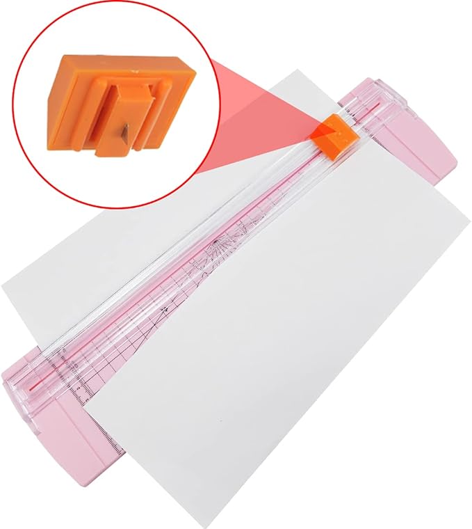 Rayson RC4000P-US Paper Cutter Trimmer, A4 Size (12 inch) Paper Cutter for Coupon, Craft Paper and Photos (Light Pink)