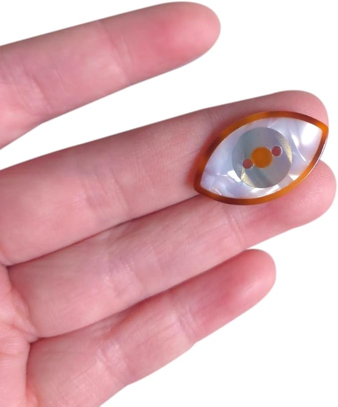 Novelty Eye Shaped Buttons for Crafts,Acetate Button for Clothes,Buttons for Sewing,Button Bulk,Pack of 6