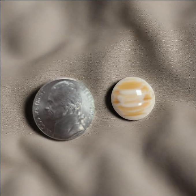 15mm Round Button, Beige Marbled Pattern, Decorative Sewing Button for Clothing and Crafts (Beige)