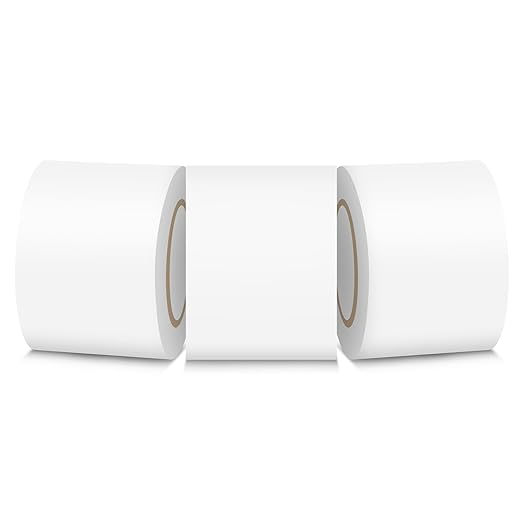 3 Pack Pipe Wrap Tape with PVC Backing, 50' Length X 2" Width White Insulation Tape, Chemical Resistant for Insulation and Protection of Electrical Wires, Water Pipes and Underground Pipes