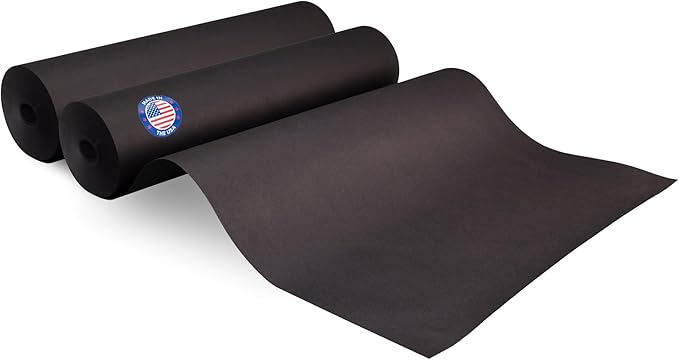 USA-Made Black Kraft Paper Roll 18" x 3000" (250 feet), 30 lb Thickness, Pack of 2 - for Art, DIY, Packing, Wrapping, Crafts, Moving, Shipping - 100% Recyclable Natural Kraft Paper by IDL Packaging