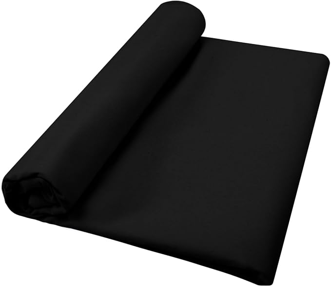 Black Cotton Fabric for Sewing 59 Inch Wide Natural 100% Cotton Poplin Fabric by The Yard Soft Embroidery Cotton Material Apparel Cloth (Black, 1 Yard)