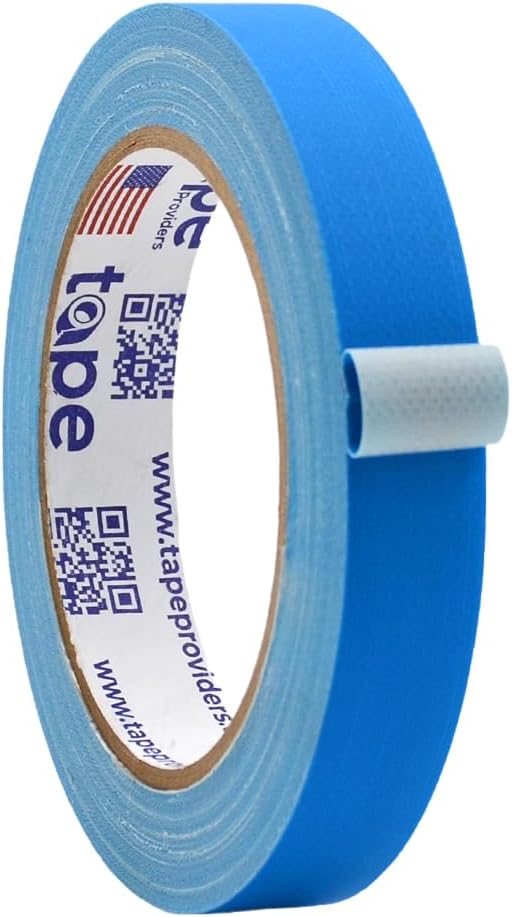 WOD GTC12 Gaffer Tape, Light Blue Low Gloss Finish Film, 3/4 inch x 60 ft. Residue Free, Non Reflective Cloth Fabric, Secure Cords, Water Resistant, Photography, Filming Backdrop, Production