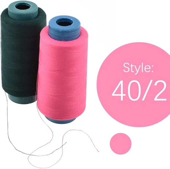 12 Color Sewing Machine Thread 40S/2 2500 Yard Per Overlock Cone Polyester Sewing Threads for Sewing Quilting Machines, DIY Sewing, Hand Embroidery, Serger