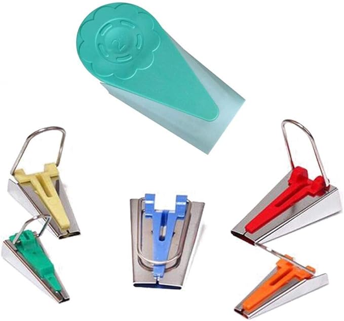 HONEYSEW Bias Tape Maker Set 6MM/9MM/12MM/18MM/25MM 50MM 5 Sizes DIY Quilting Tools Kit (6 Size Set)