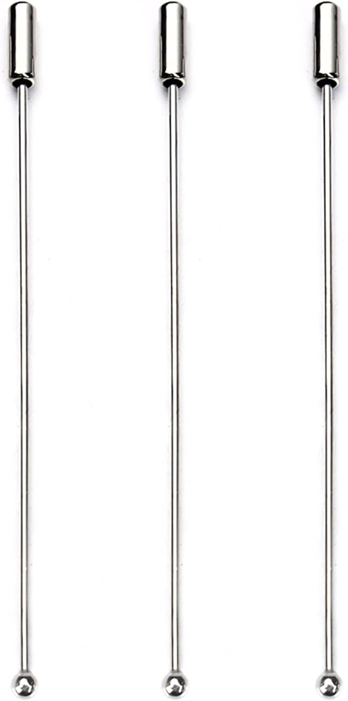 3-1/2 Inch Stick Pin 20 Pack Copper Brooch Safety Pins DIY Stopper End Hat Pins for Suit Tie Hat Scarf Accessories [FDXGYH, Silver]