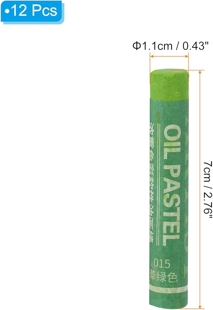 PATIKIL Grass Green Oil Pastels, 12Pcs Soft Oil Crayons Creamy Pastels Stick Art Supplies for Art Painting Drawing Blending Graffiti for Artists Beginners
