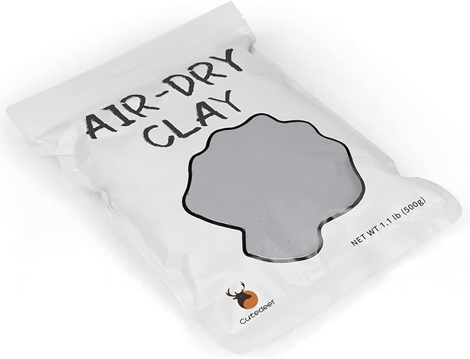 Cutedeer Gray Air Dry Clay, 1.1lb Foam Modeling Clay, Soft Squishy Molding for Kids Adults, Arts & Crafts Project Slime Supplies(1.1lb - 1 Pack, Grey)