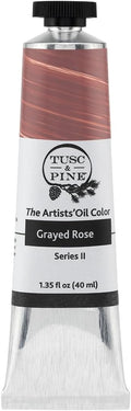Tusc & Pine Artist Oil Paint - Grayed Rose, 40 ml, Non-Yellowing, Rich & Creamy Consistency, Maximum Pigment Load, Small Batch Milled Oil Paints Made in the USA for Professional Artists