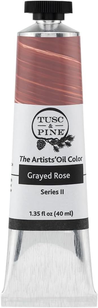 Tusc & Pine Artist Oil Paint - Grayed Rose, 40 ml, Non-Yellowing, Rich & Creamy Consistency, Maximum Pigment Load, Small Batch Milled Oil Paints Made in the USA for Professional Artists