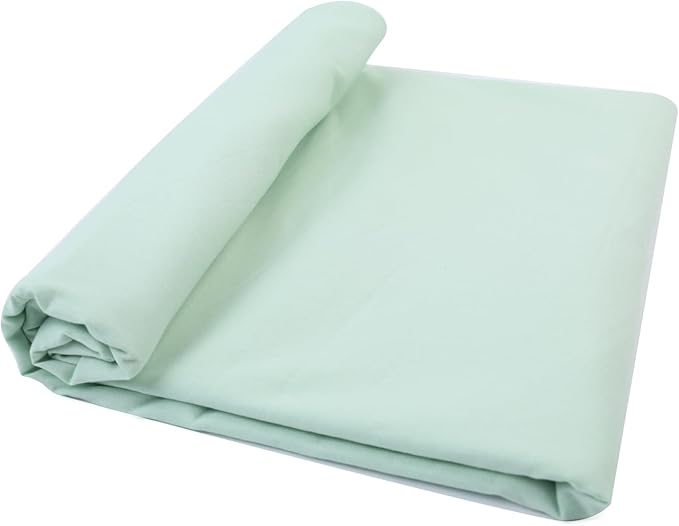 Sage Green Cotton Fabric for Sewing 59 Inch Wide Natural 100% Cotton Poplin Fabric by The Yard Soft Embroidery Cotton Material Apparel Cloth (Sage Green, 5 Yard)