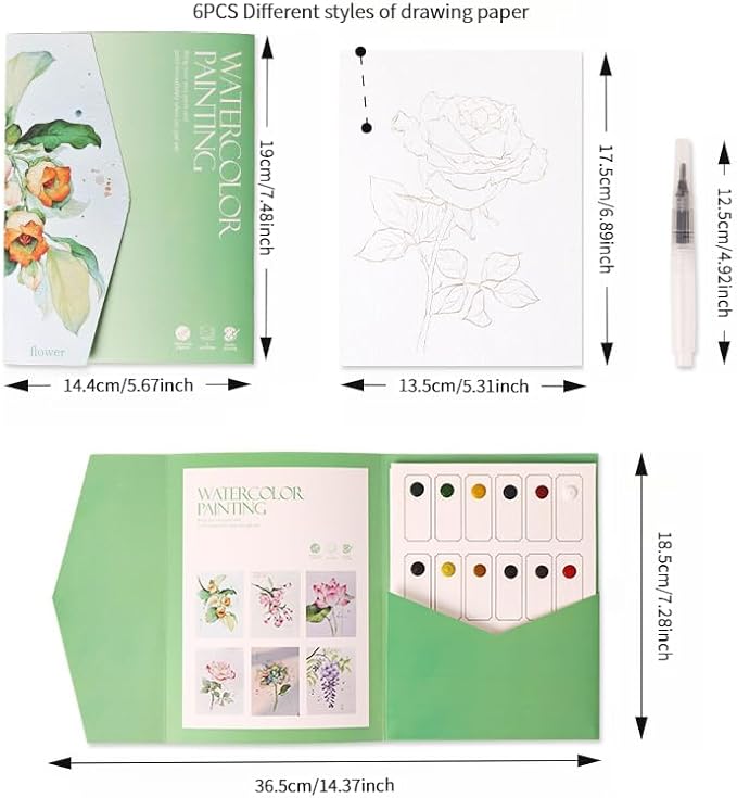 Thickened Watercolor Coloring Drawing Card Handmade Gift Nature Ocean Beginner Painting Supplies
