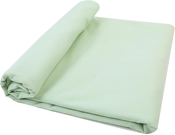 Sage Green Cotton Fabric for Sewing 59 Inch Wide Natural 100% Cotton Poplin Fabric by The Yard Soft Embroidery Cotton Material Apparel Cloth (Sage Green, 2 Yard)