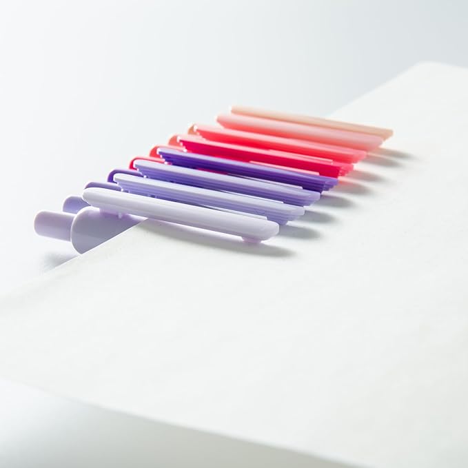 Y YOMA 4 Pcs Fine Point 0.5mm Gel Pen Black Ink Retractable Ballpoint Pen Smooth Writing Quick Dry Gel Pens Cute Aesthetic Pen Pastel Refillable Pen for School Home Office Supplies, Dusty Purple