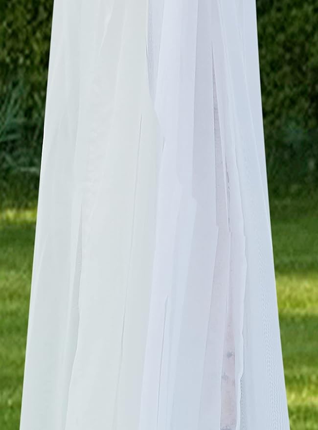 WARM HOME DESIGNS Wedding Arch Draping Fabric Bundle Has 2 216 Inch (18 FT; 6 Yards) Scarves in White Fabric Color for Wedding Ceremony or Photoshoot Decoration. AD White & White 216”